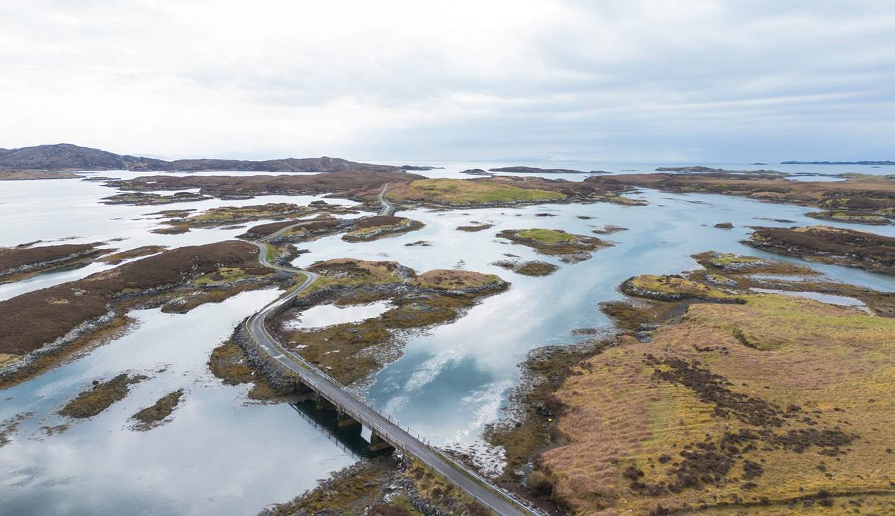 Look how the sun reflects off these Hebridean Lochs. 