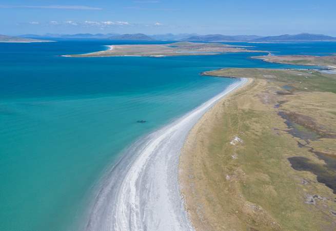 Pure white sands and azure seas.