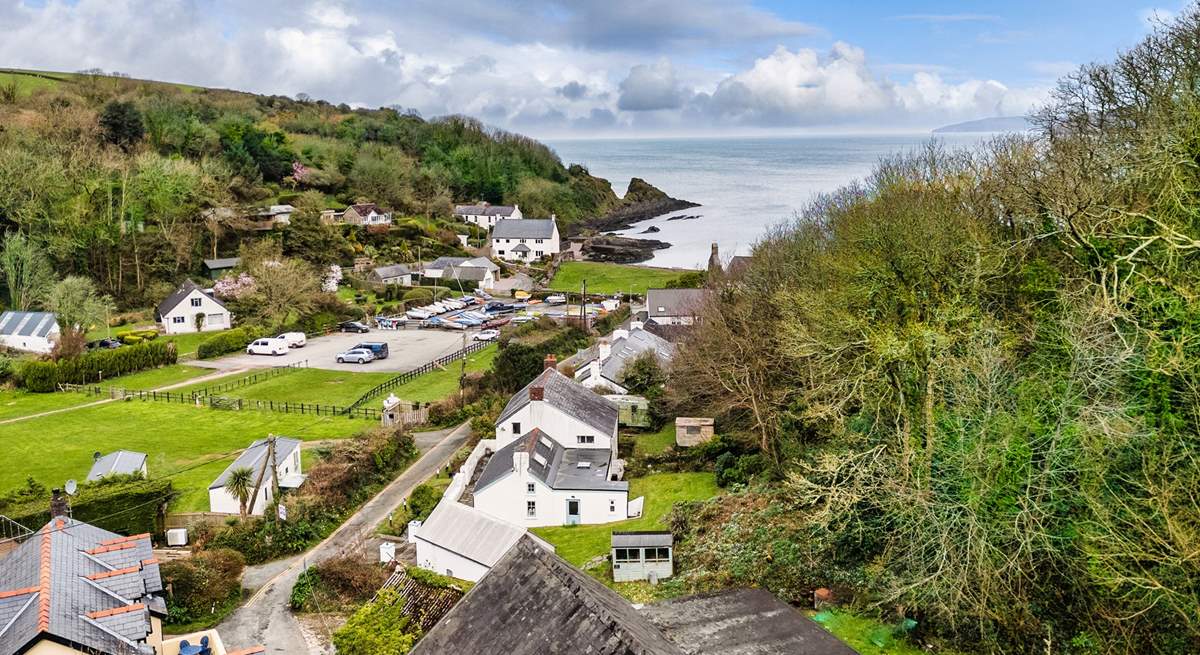 Take in the captivating views of Cwm yr Eglwys. (Valley of the Church). The sheltered, sandy cove is just a short stroll away. 