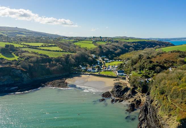 Steps away is this enchanting cove. Children will love splashing in the surf or exploring the rock pools. 