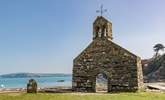 Just above the beach, the bell tower of St Brynach's church is still standing after the great storm of 1859. - Thumbnail Image