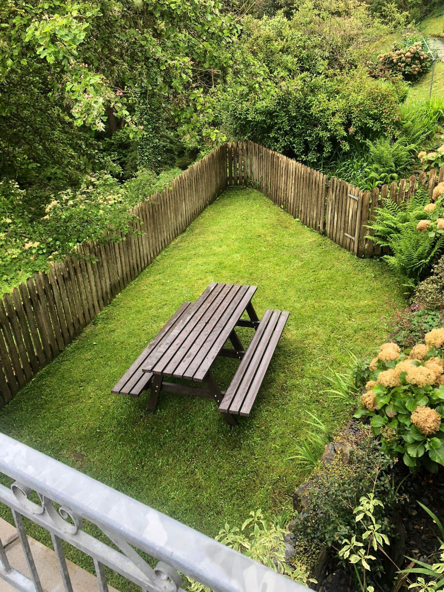 The pretty enchanting garden is surrounded by woodland. Listen for the babbling brook. Idyllic. No wonder guests love it here. 