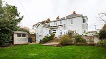 A great garden to enjoy - please be careful with children on the terrace as there is a drop to the lawned area.