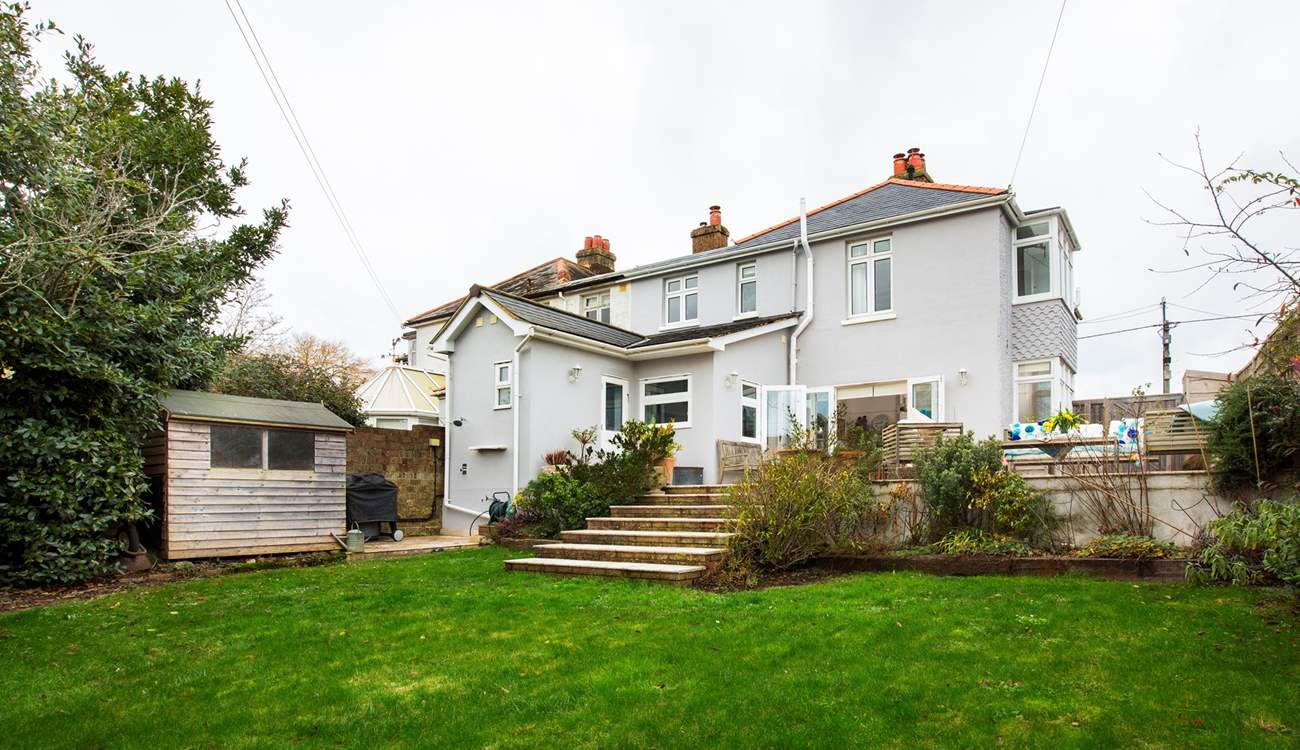 A great garden to enjoy - please be careful with children on the terrace as there is a drop to the lawned area.