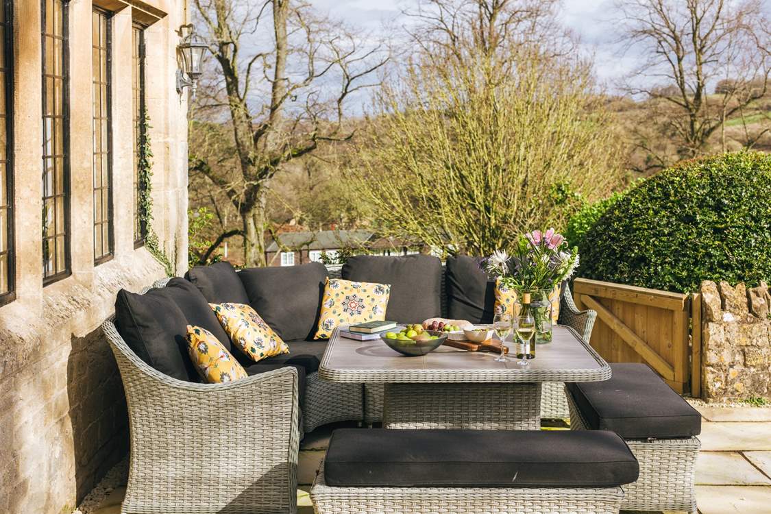 One of many serene outsides spaces designed with relaxation in mind.