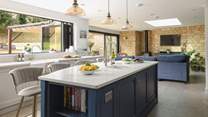 There is a wonderful sense of space and light in the impressive kitchen/living area.