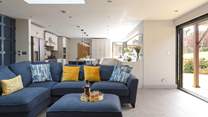 The view from the living area to the open plan kitchen.