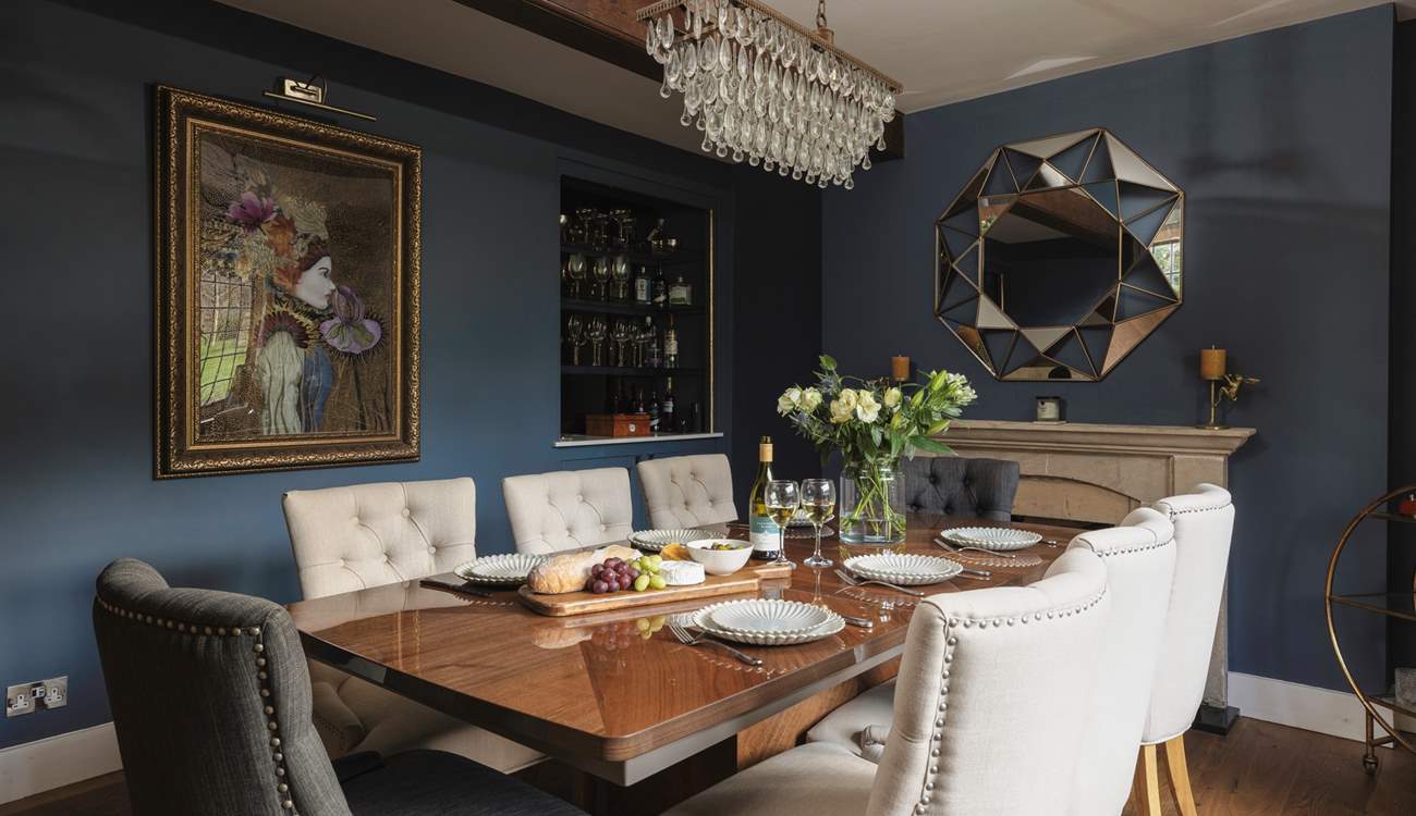 The elegant dining-room provides a touch of grandeur.