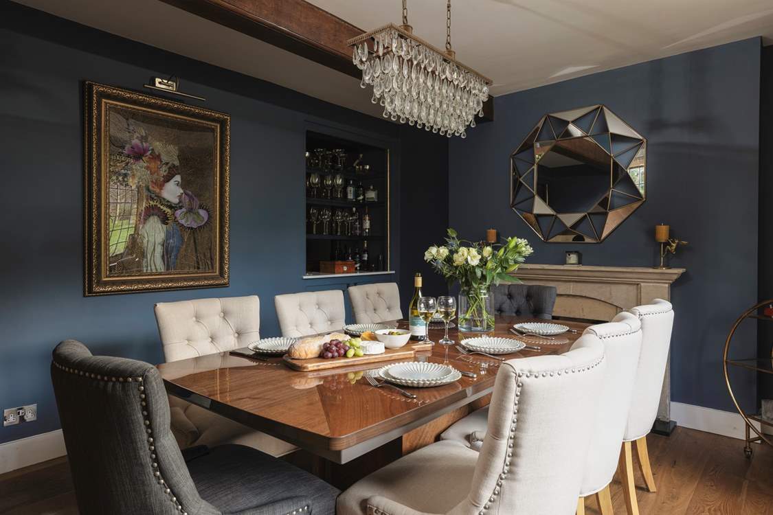 The elegant dining-room provides a touch of grandeur.