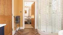 There is also a spacious shower.