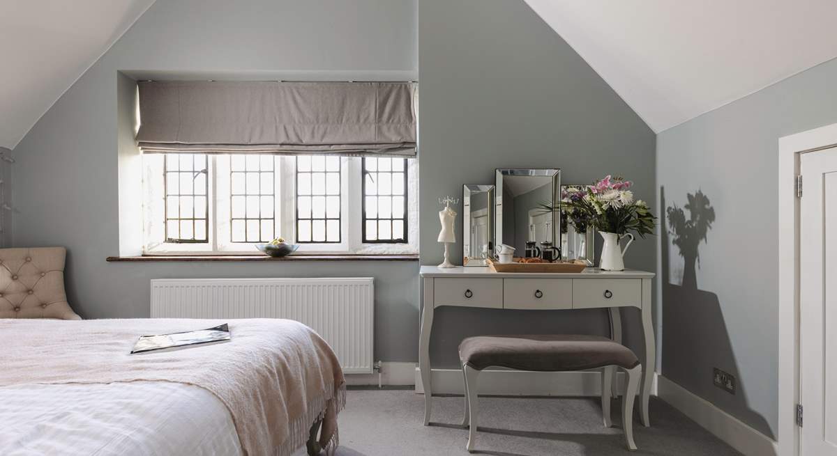 The dressing area is the perfect place to get ready for the evening.