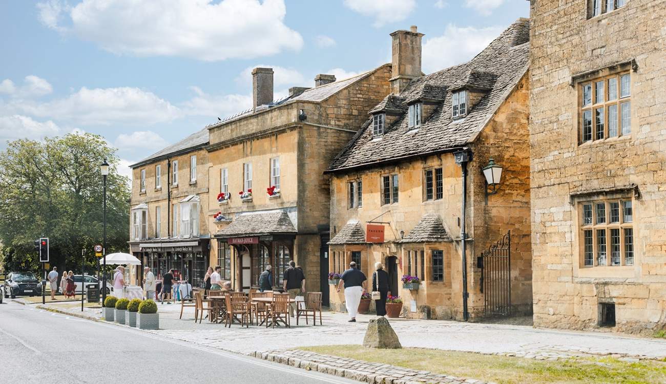 The desirable village of Broadway with its many shops and cafes.