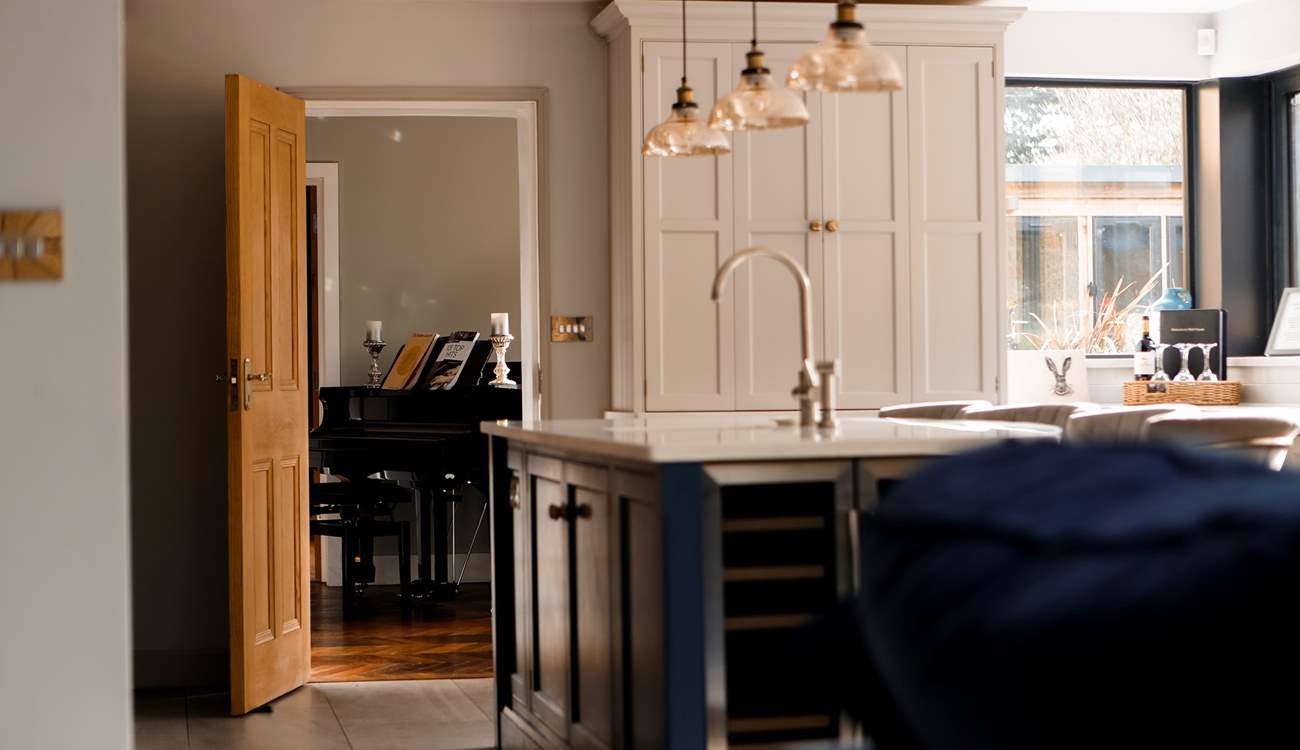 The gorgeous kitchen is perfect for sociable mealtimes.
