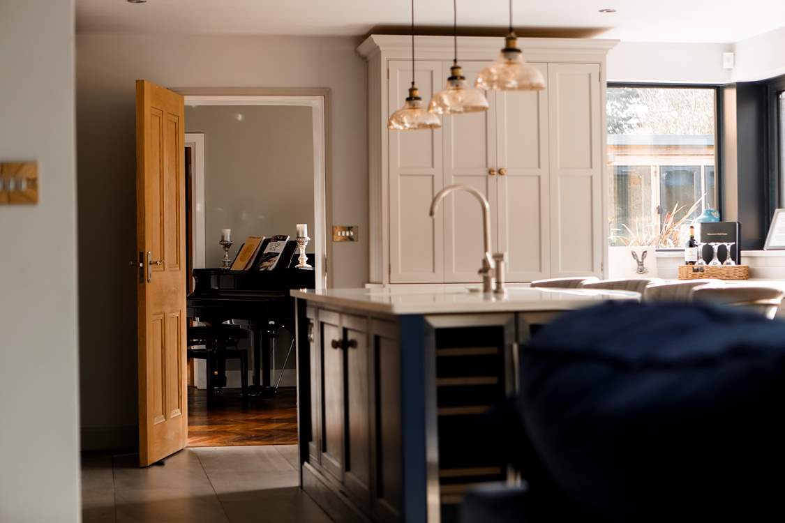 The gorgeous kitchen is perfect for sociable mealtimes.