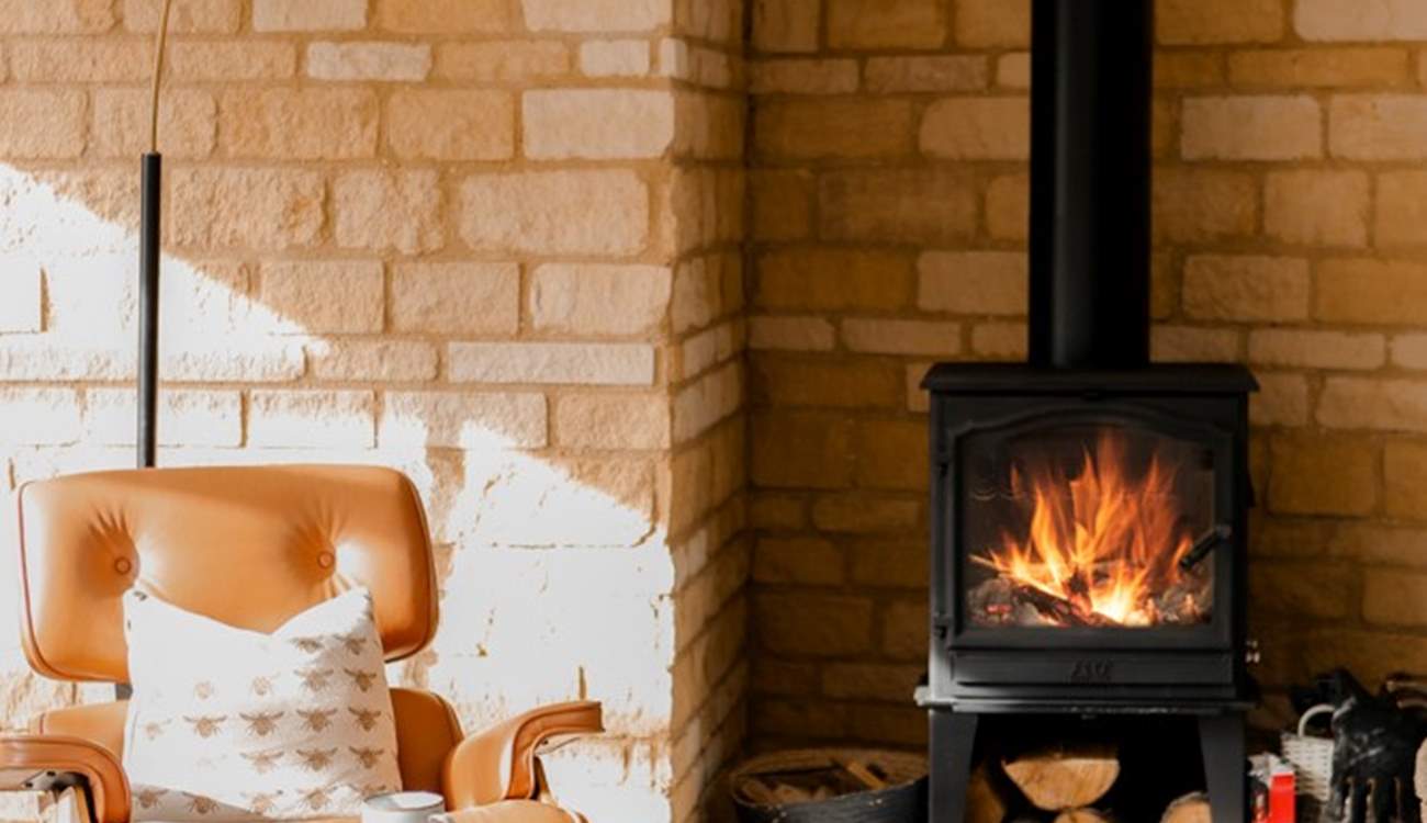 Enjoy peaceful moments by the fire.