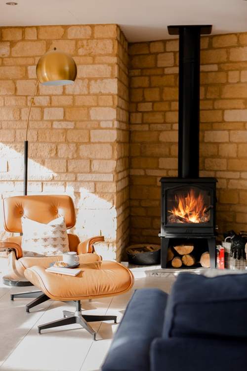 Enjoy peaceful moments by the fire.