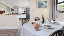 The open plan design is great for get togethers. 