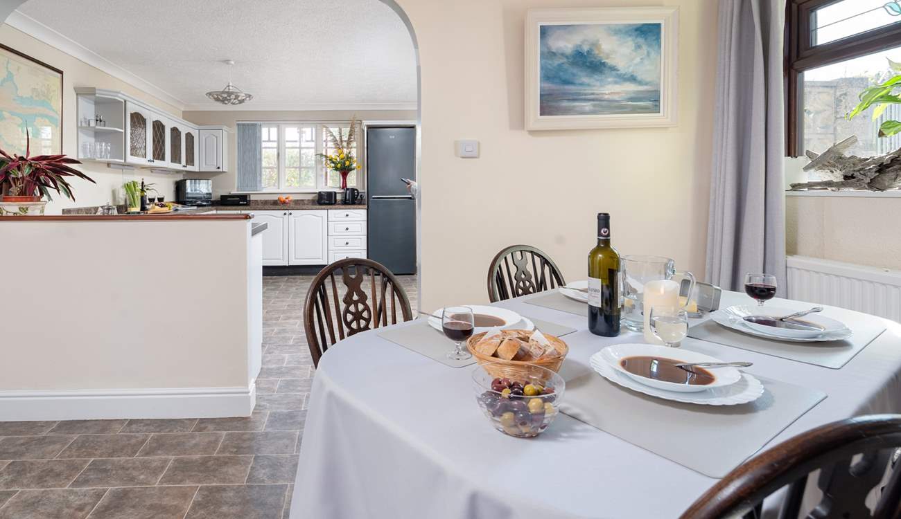 The open plan design is great for get togethers. 