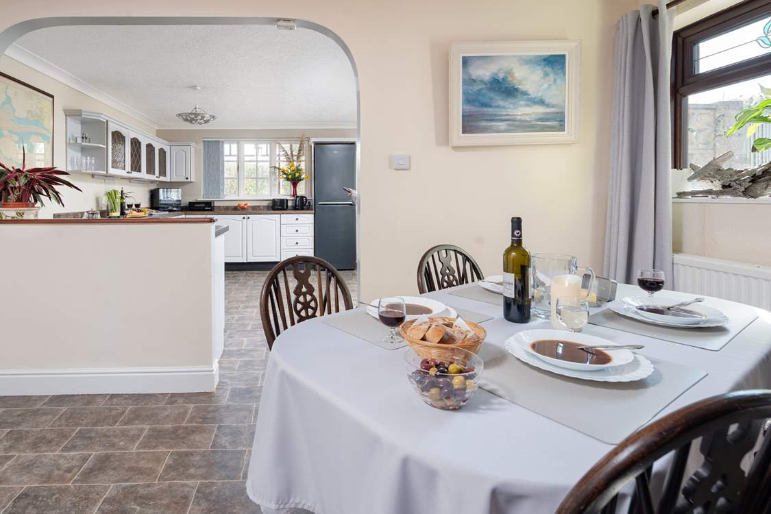 The open plan design is great for get togethers.