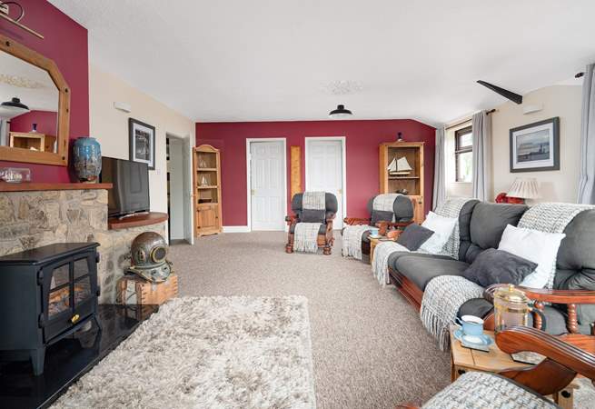 Relax together and watch a good movie. 