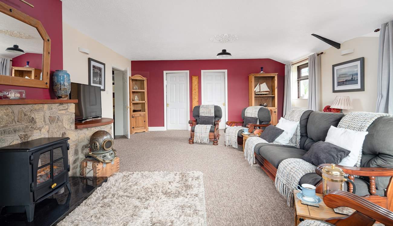 Relax together and watch a good movie. 