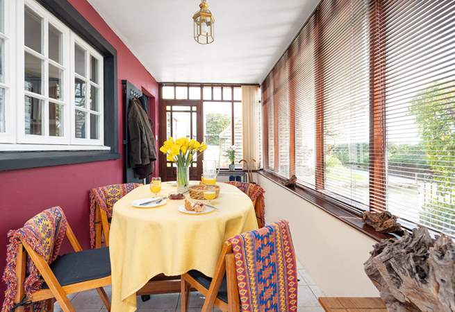 Enjoy a sunny breakfast before a day on the beach. 