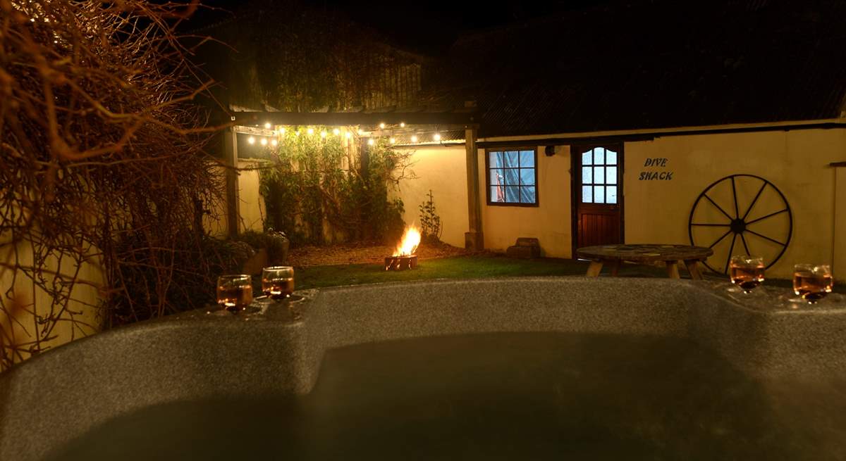 End the day in the soothing hot tub under the stars. Bliss. 