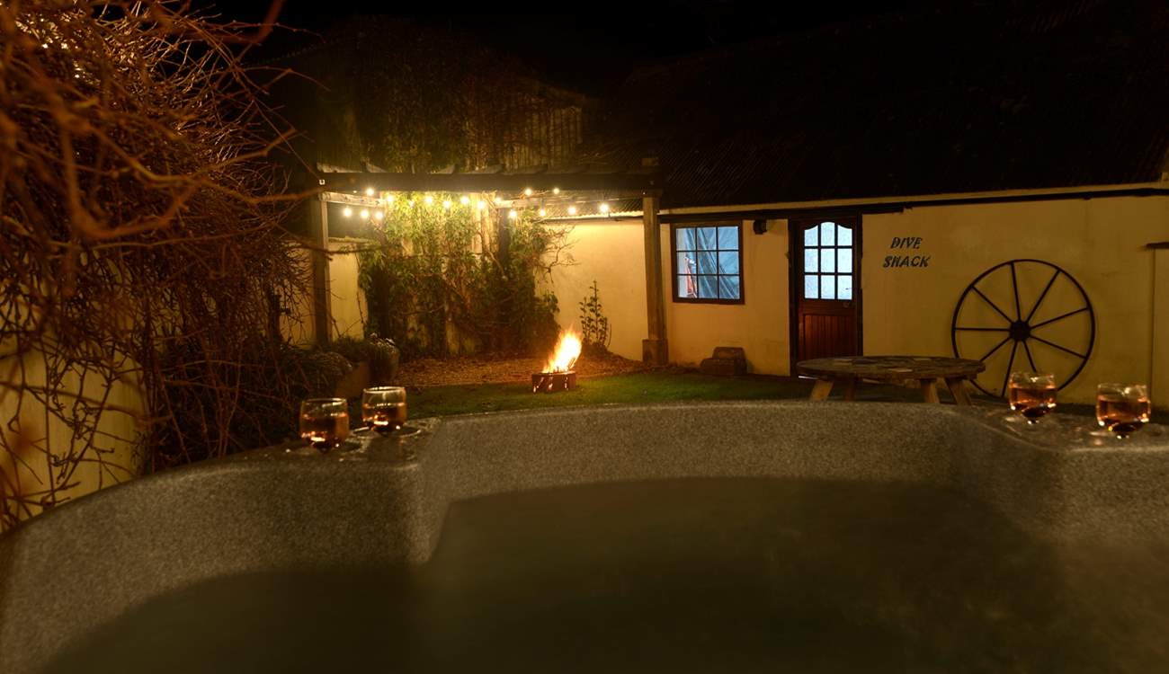 End the day in the soothing wood-fired hot tub under the stars. Bliss. 