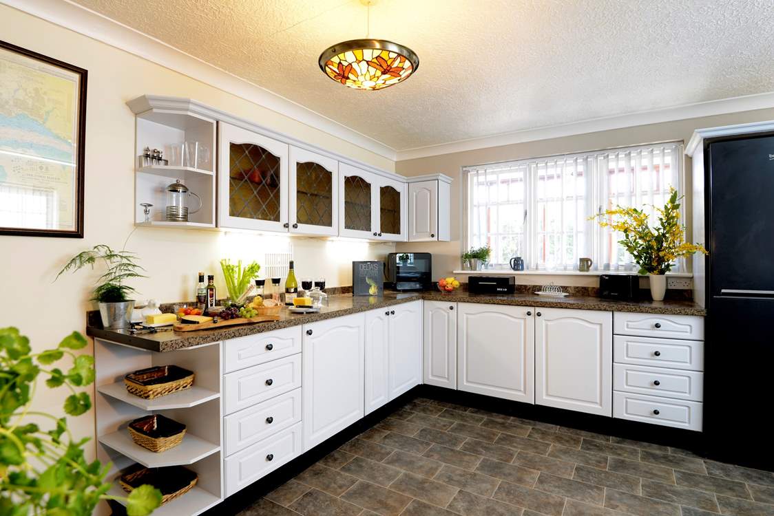 Spacious, light and airy kitchen.