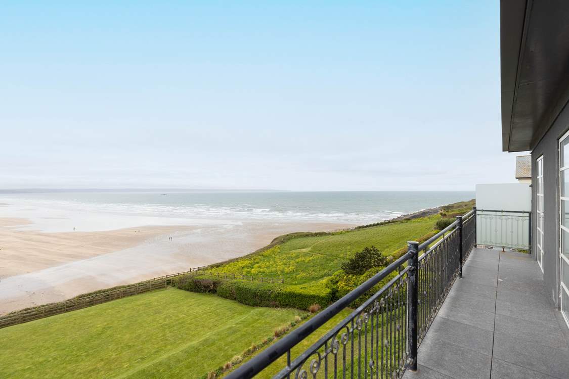 The balcony runs the length of the apartment.