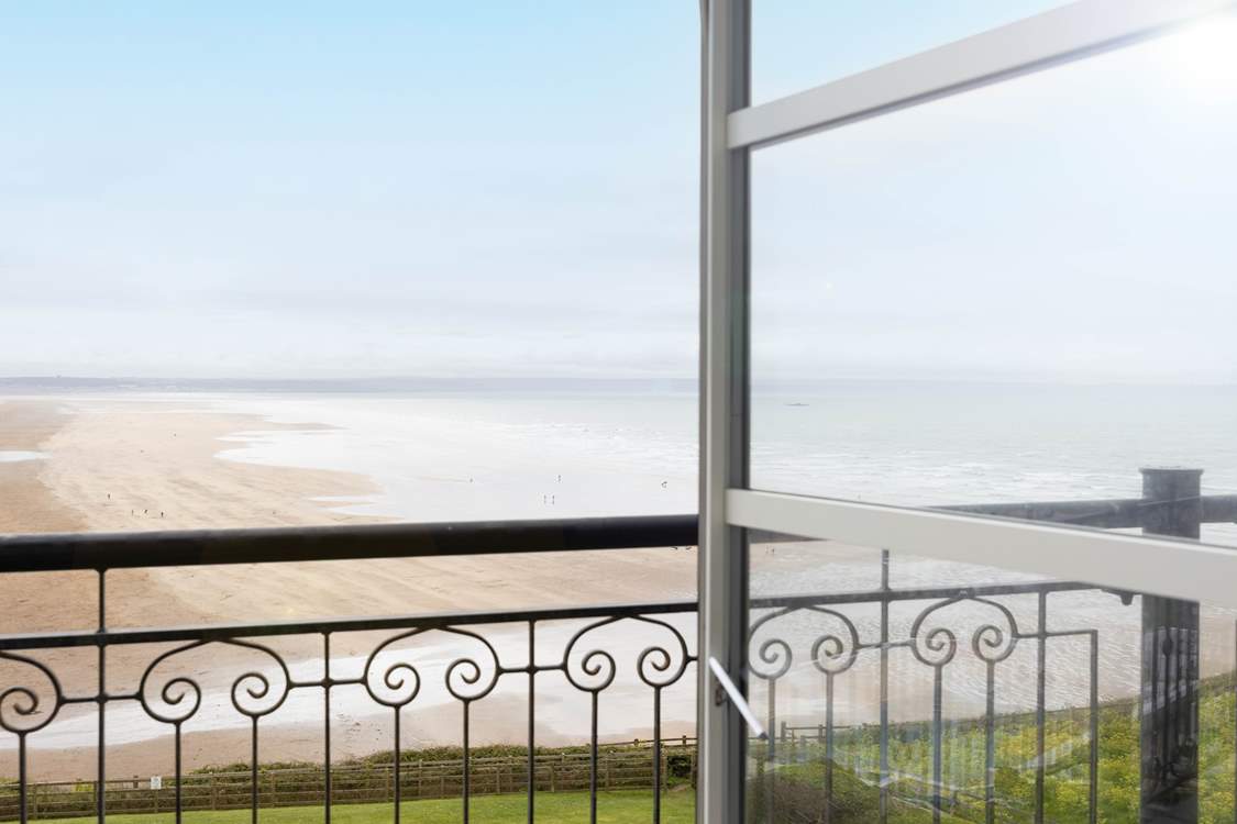 Push open the doors and breathe in the sea air each morning with a morning brew.
