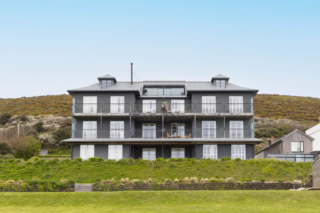 From the beach you have a private path back up to the grand apartment block.