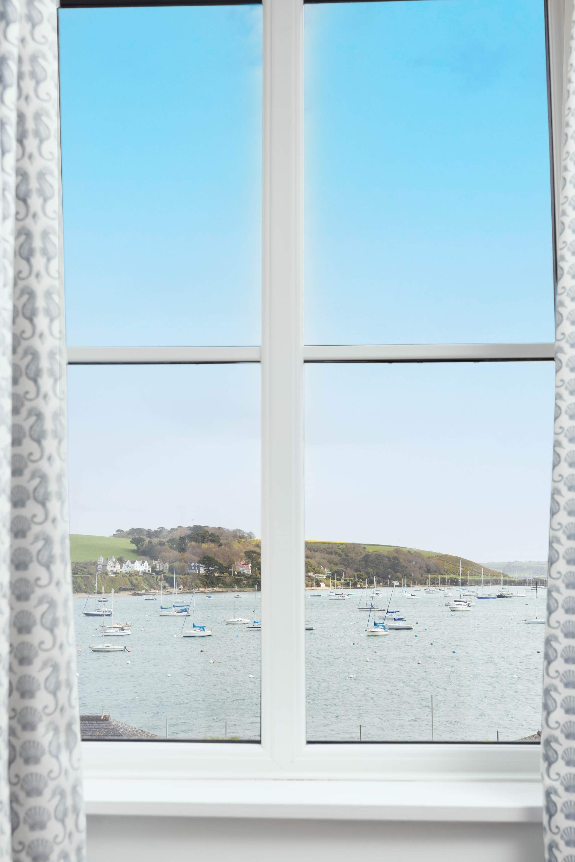 Far reaching views from the twin bedroom up the estuary. 