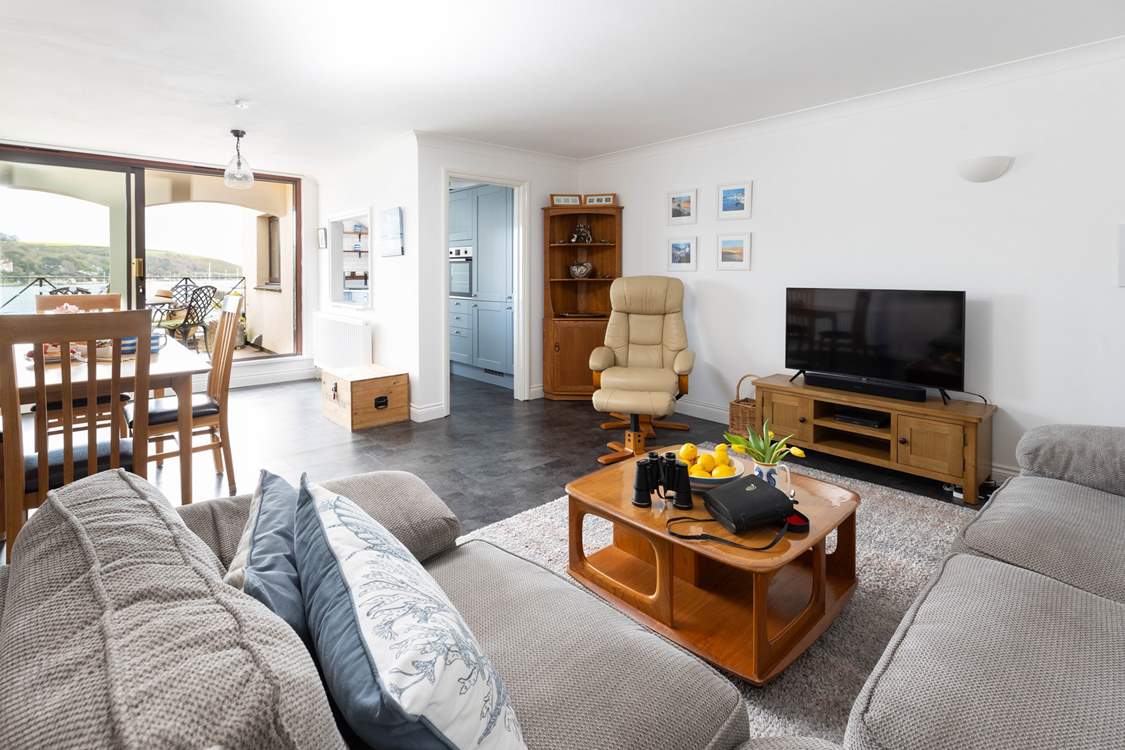 You can even look out to sea from the comfort of the large, comfy corner sofa.