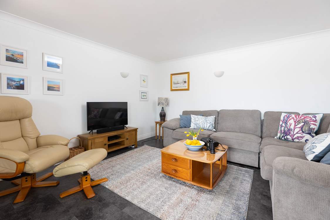 The open plan living space is light and airy.