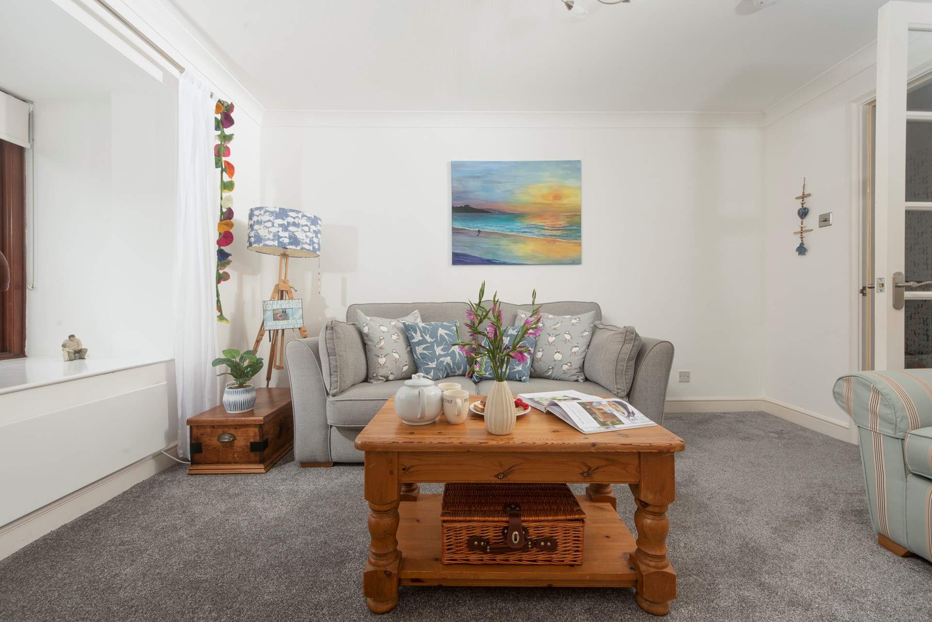 The owner has beautifully styled the apartment with hand crafted decorations. 