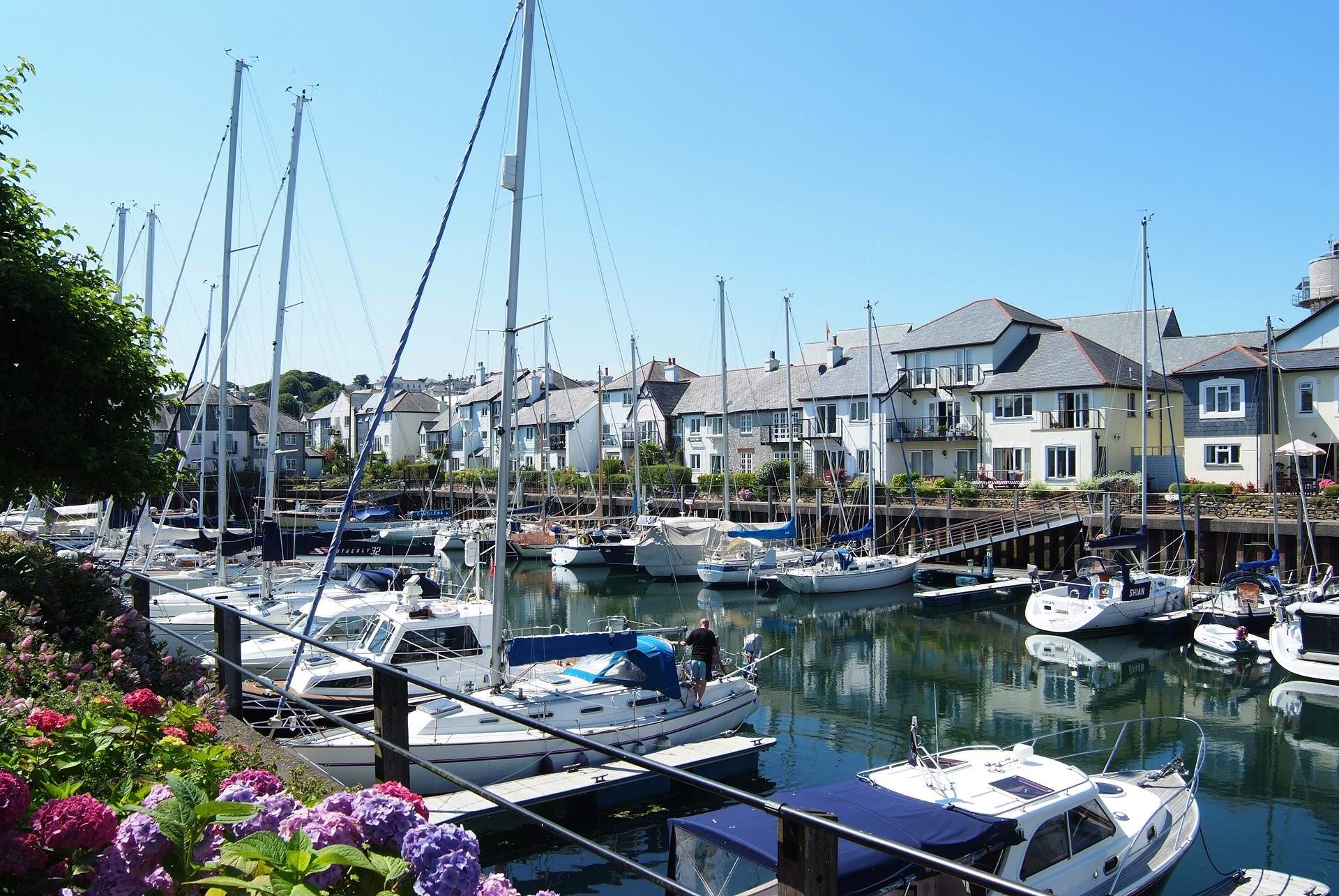 Enjoy looking at the boats in the marina outside the holiday let when walking about. 