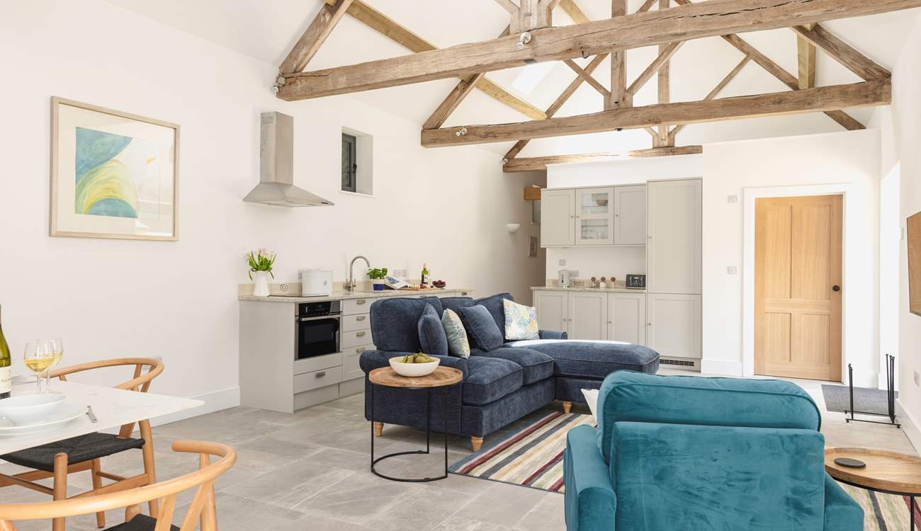 The original roof beams are a real feature of this lovely space.