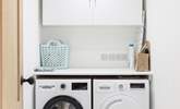 The handy utility-room with washing machine and drier. - Thumbnail Image