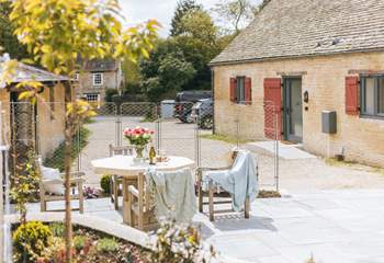 Looking back towards the barn and parking area beyond.