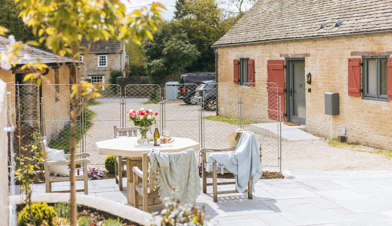 Looking back towards the barn and parking area beyond.