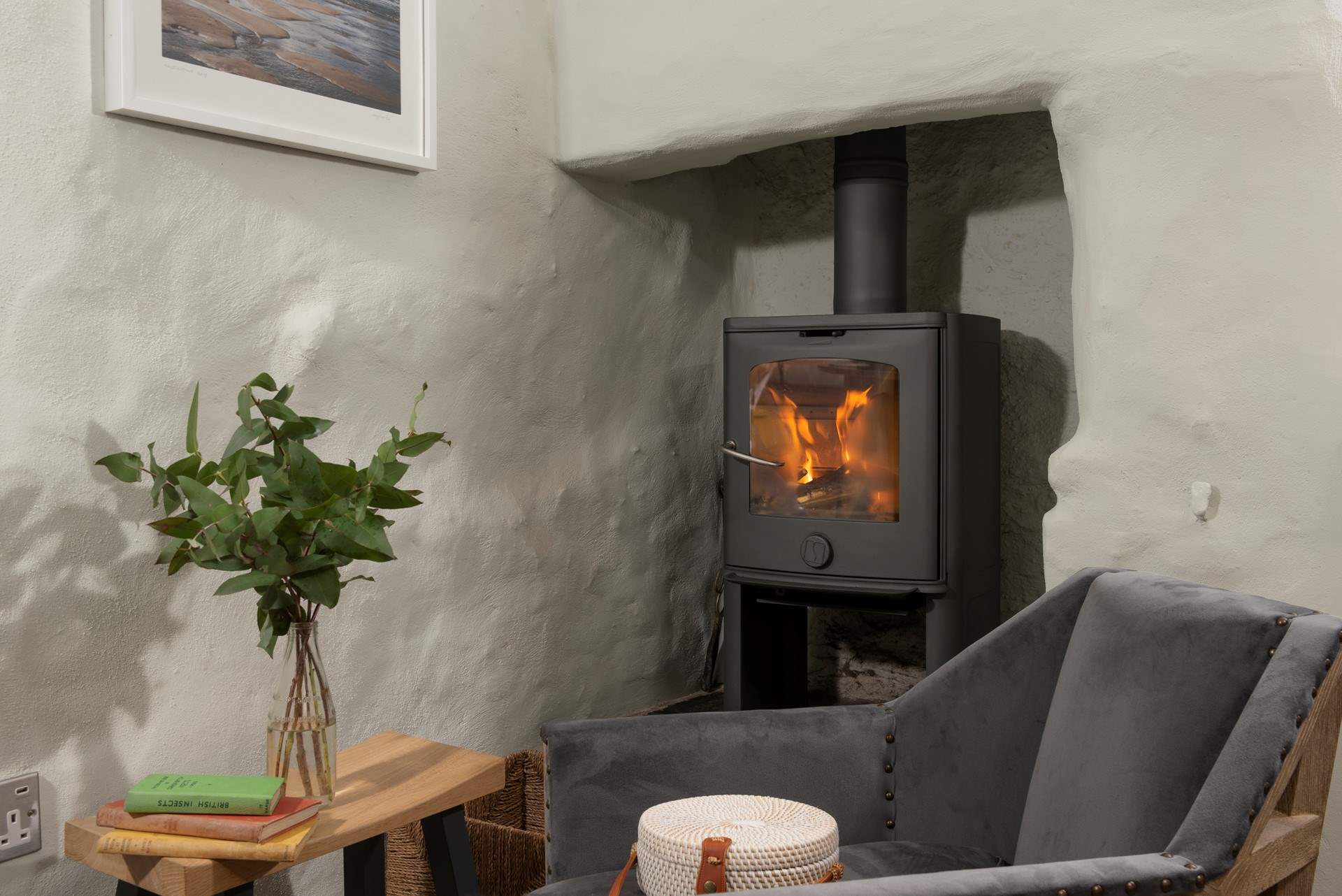 The lovely wood-burner is a welcome sight on those out-of-season breaks.