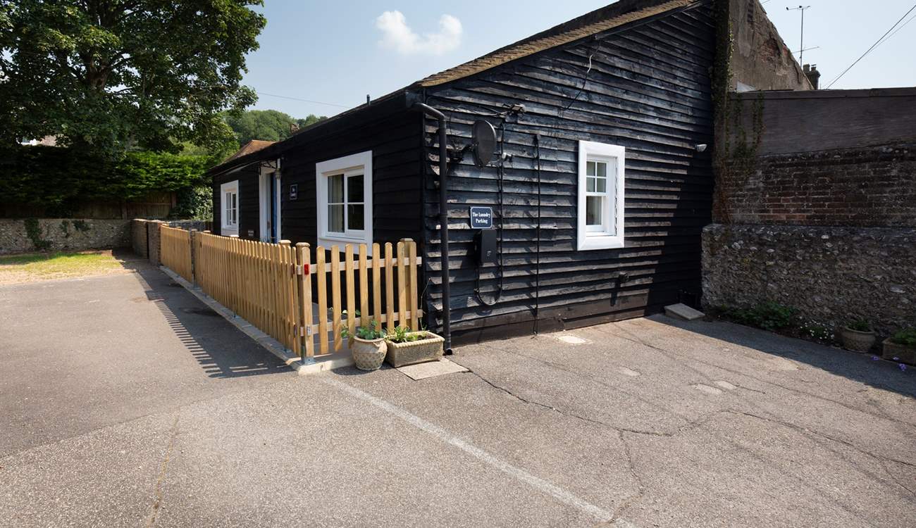 Two parking spaces in front of the cottage.