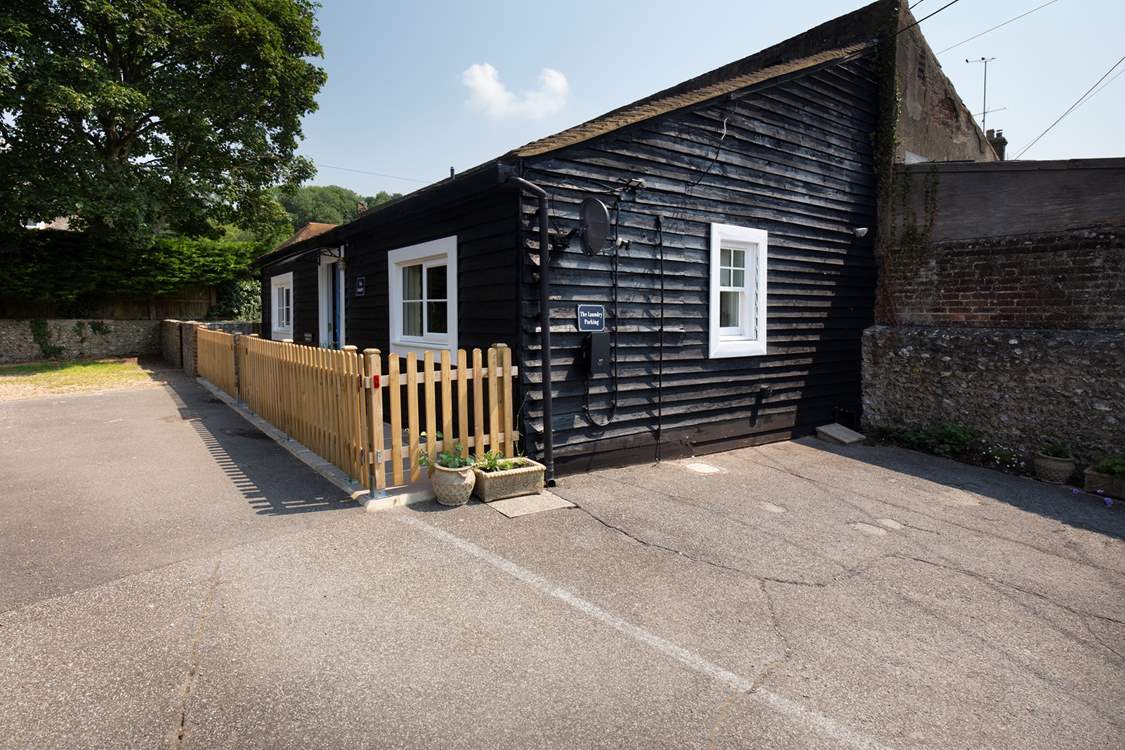 Two parking spaces in front of the cottage.