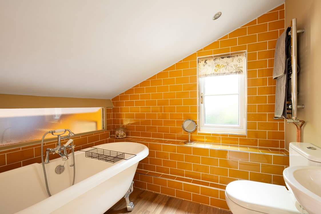 Enjoy a long soak in this gorgeous bath.