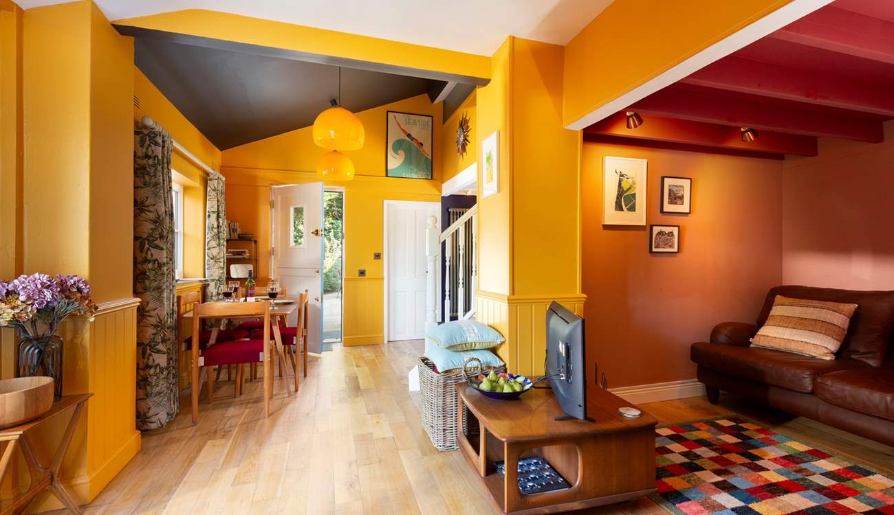 The living area is a welcoming space and lovingly furnished with modern and some nostalgic pieces.