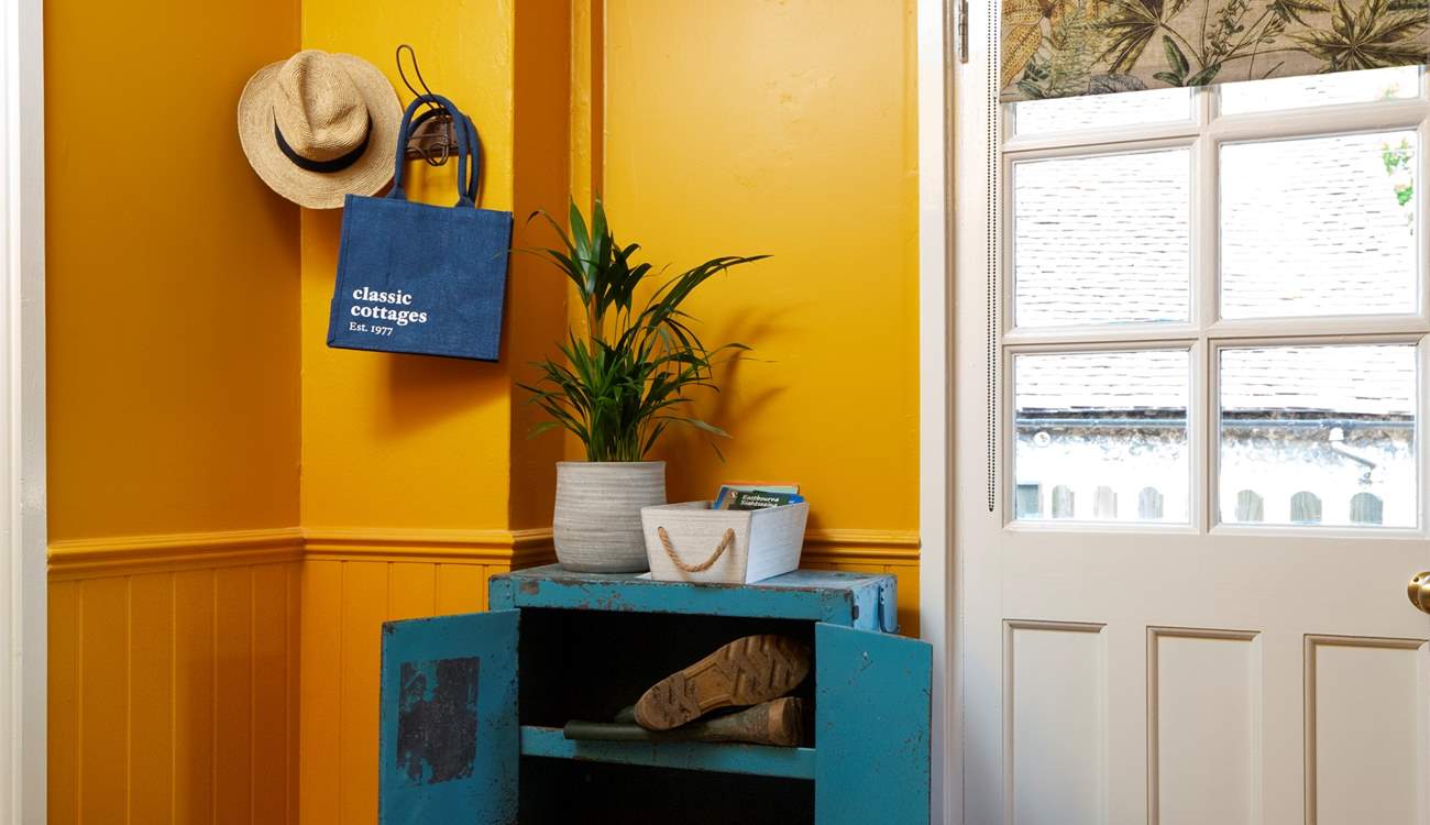 Store wellies and hiking boots.