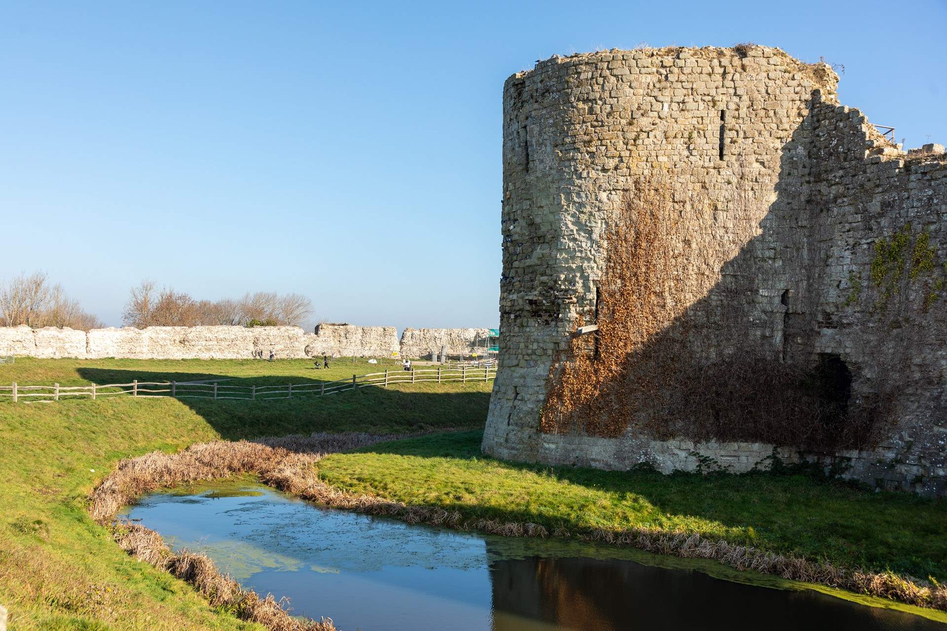 Visit the ruins of Pevensey Castle.