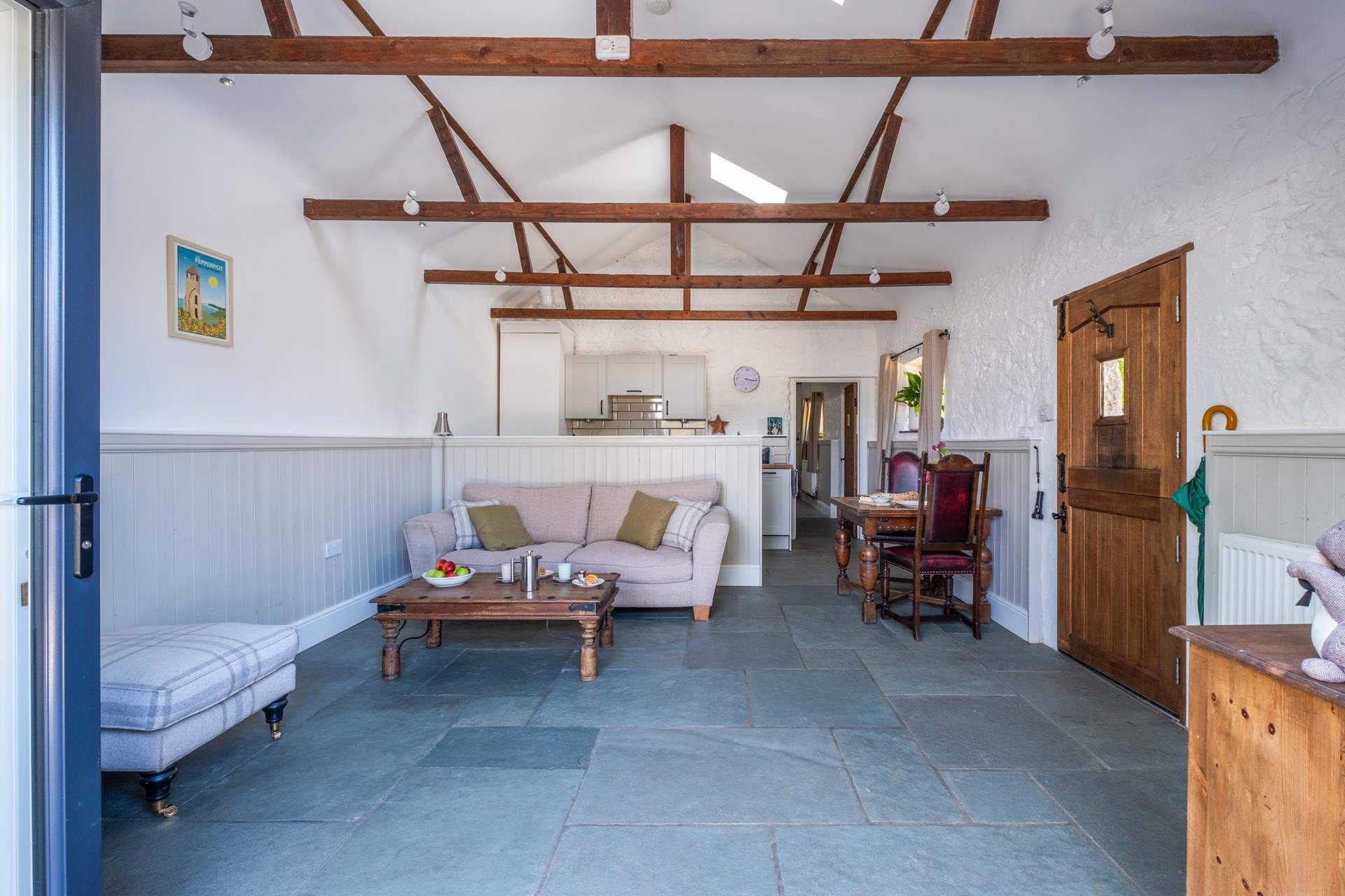 The open plan living area - cosy up at the end of a busy day exploring.