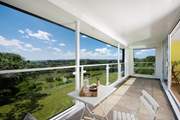 You get a bird's eye view of the surrounding area from the balcony.